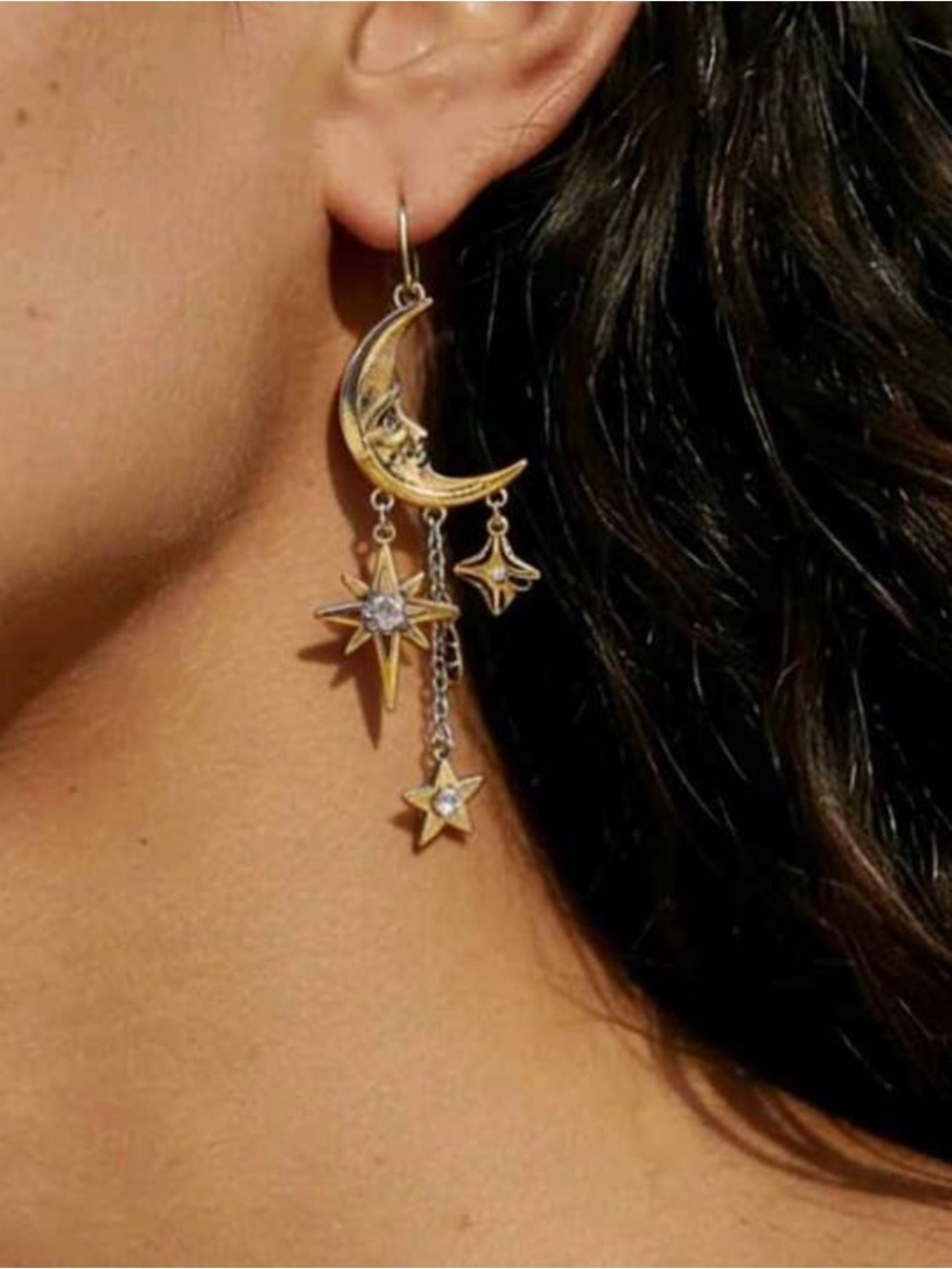 Luxury Sun & Moon Statement Necklace and Earring Set - Picture 3 of 8